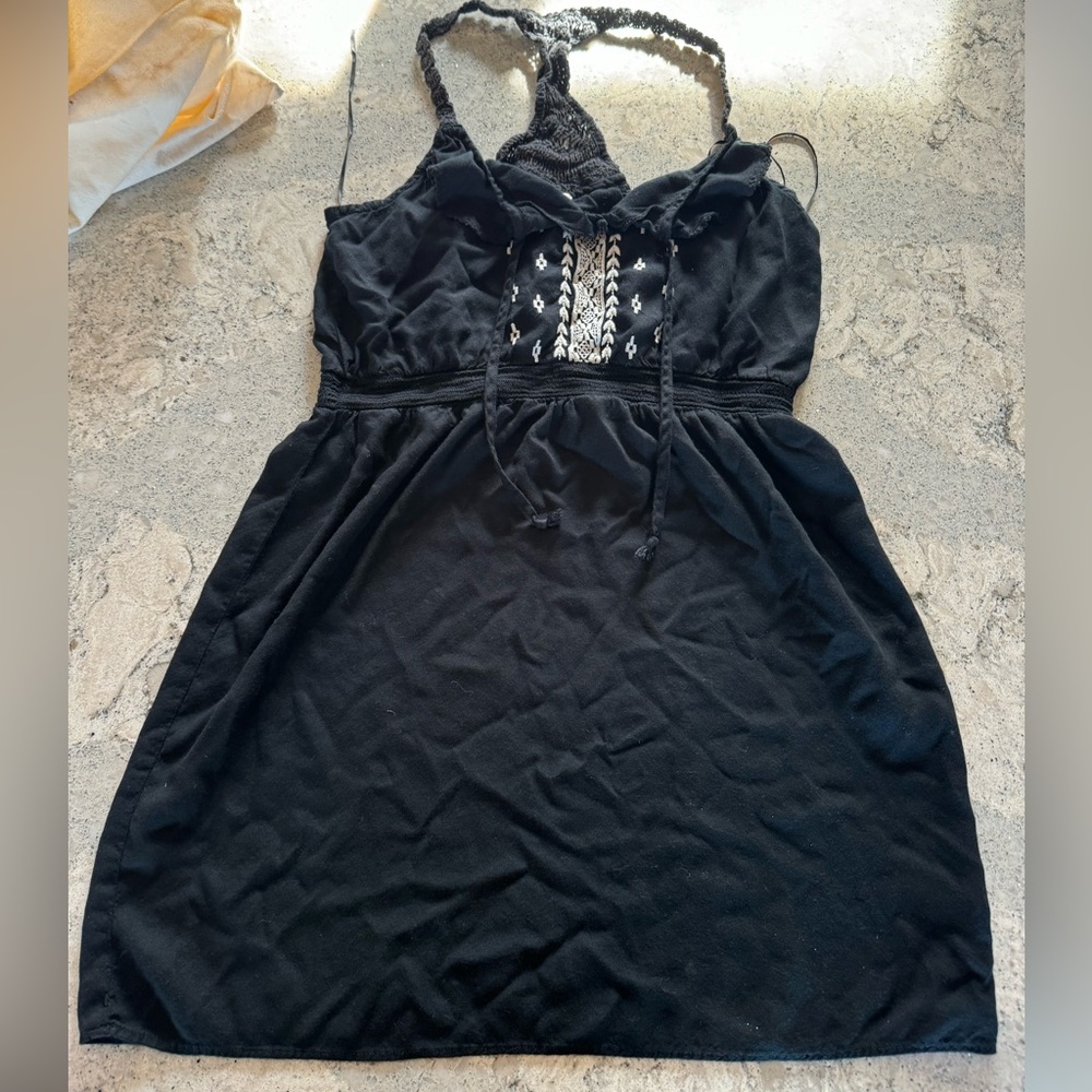 Black embroidered sundress